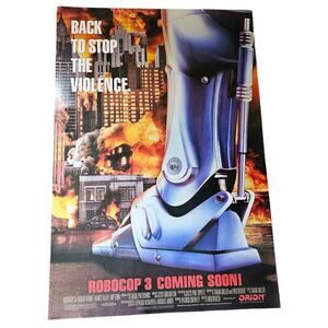 ROLLED 1993 ROBOCOP 3 ORIGINAL TEASER 27X40 MOVIE POSTER ORION ROBERT JOHN BURKE